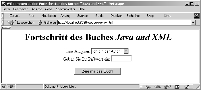 Startseite für chapterTen.xml als XSP-Seite